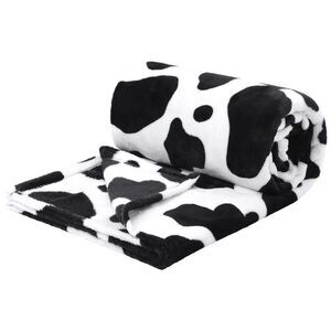 Cow Print 300GSM Fleece Flannel Throw Blanket 39" x 51"